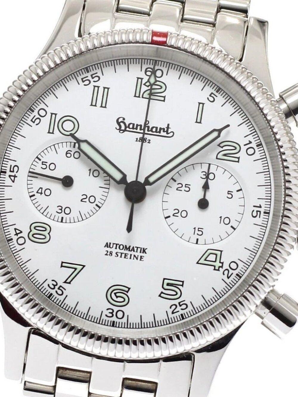 hanhart Admiral 715.000B.00 Chronograph white Dial Automatic Men's Watch_934904